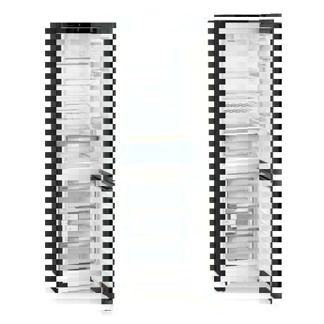 Combina frigorifica Liebherr CNbdb 5223 Plus, NoFrost, EasyFresh, 60 cm, 330 l, EasyTwist-Ice, SuperCool, DuoCooling, Clasa B, BlackSteel